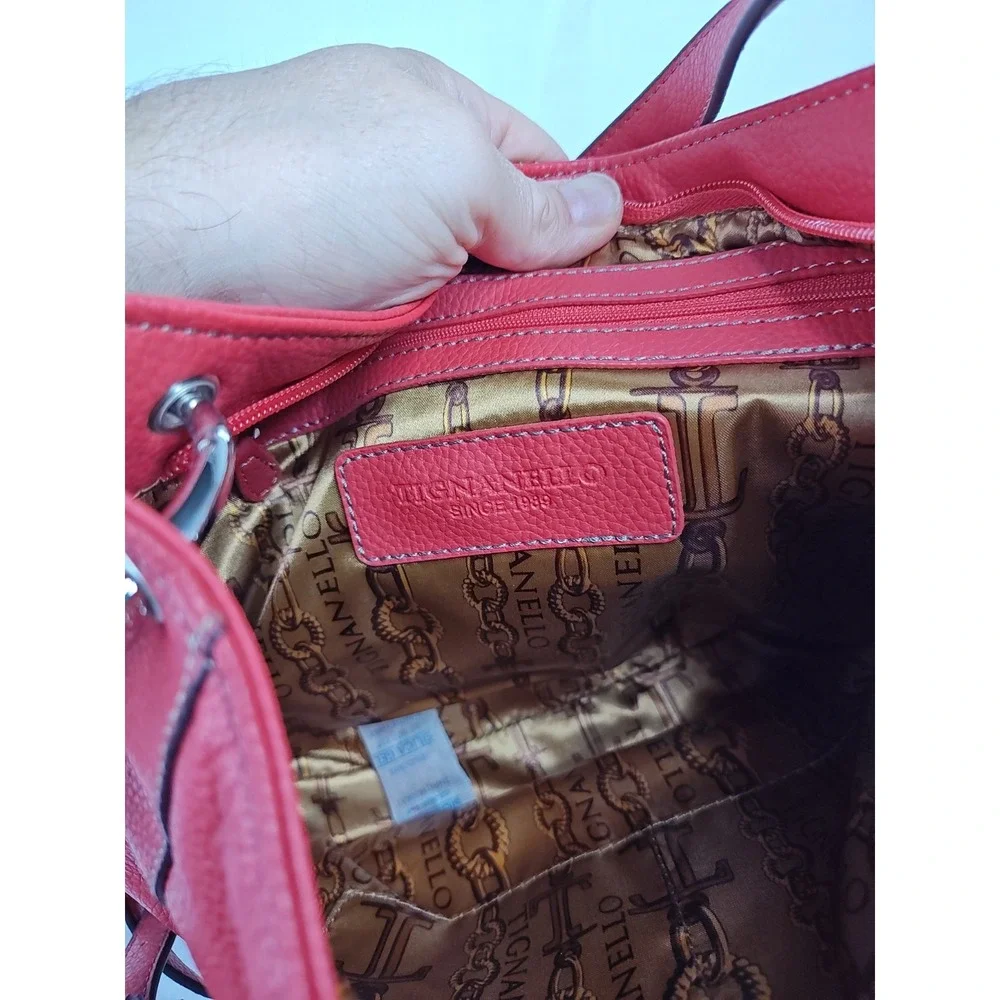 Tignanello Tomato Red Leather Simply Stated Crossbody Bag Purse NWT T82405